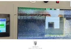 TV cu dungi pe ecran inainte de reparatie - J&S Electronics